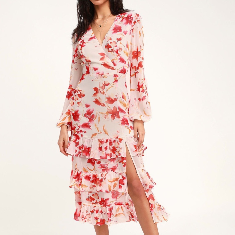 NWT Lulu’s Sweet Sunday Floral Midi Dress